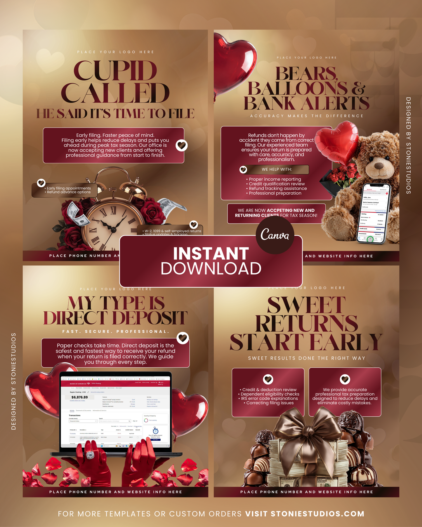 TAX PRO VALENTINE FLYER KIT BUNDLE VOLUME 3 TEMPLATE