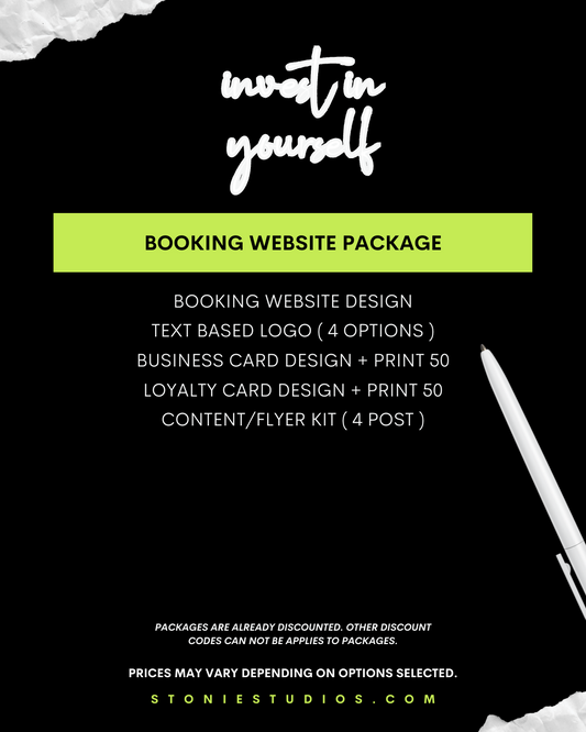 BOOKING WEBSITE BRANDING PACKAGE