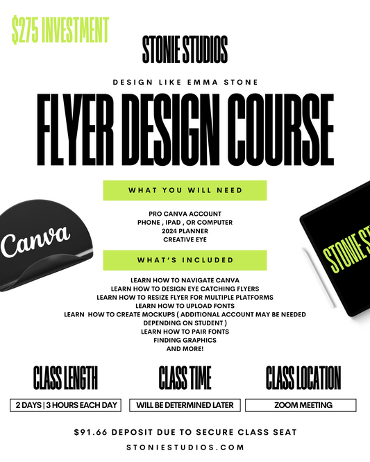 Flyer Design Course Deposit