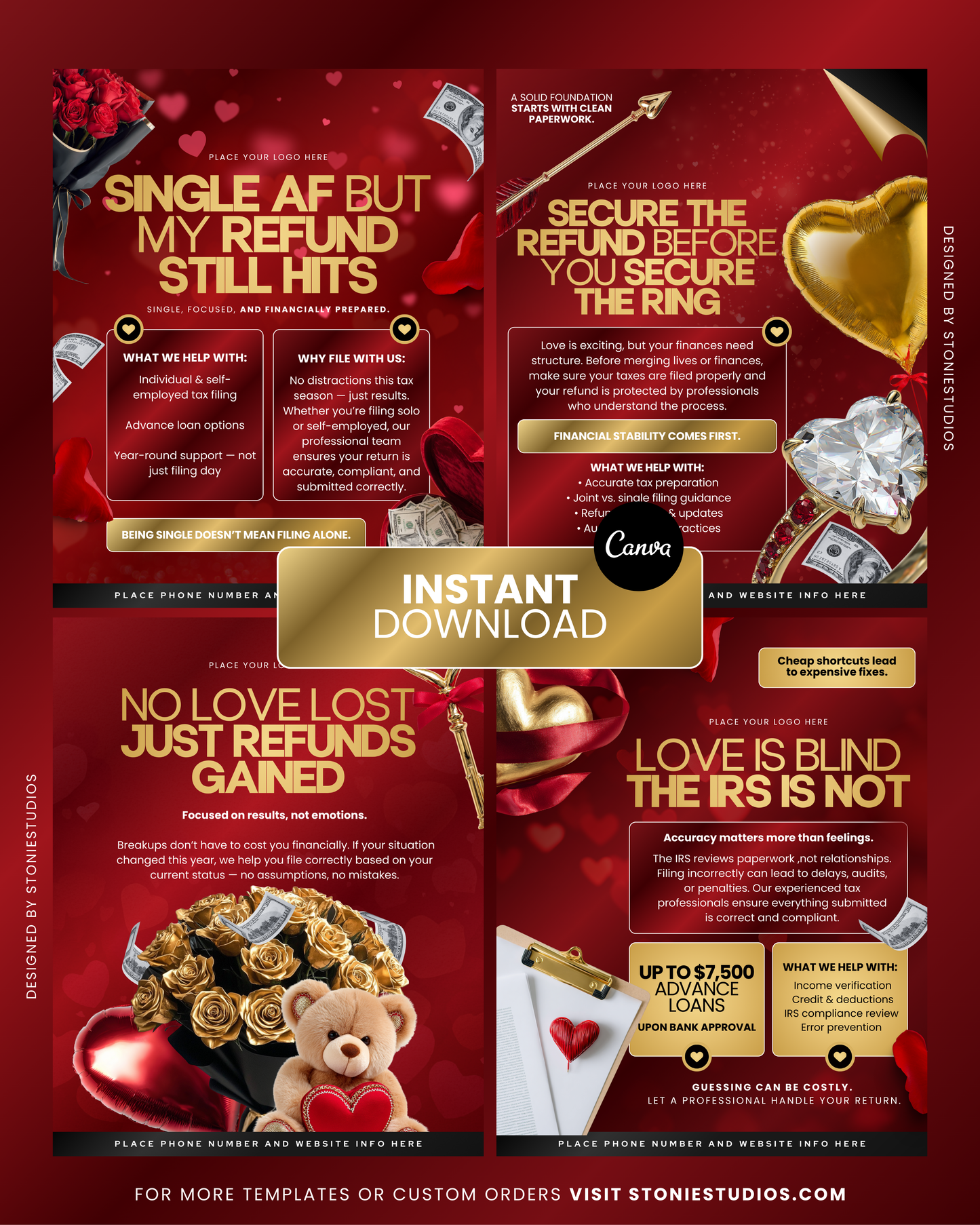 TAX PRO VALENTINE FLYER KIT BUNDLE VOLUME 1 TEMPLATE