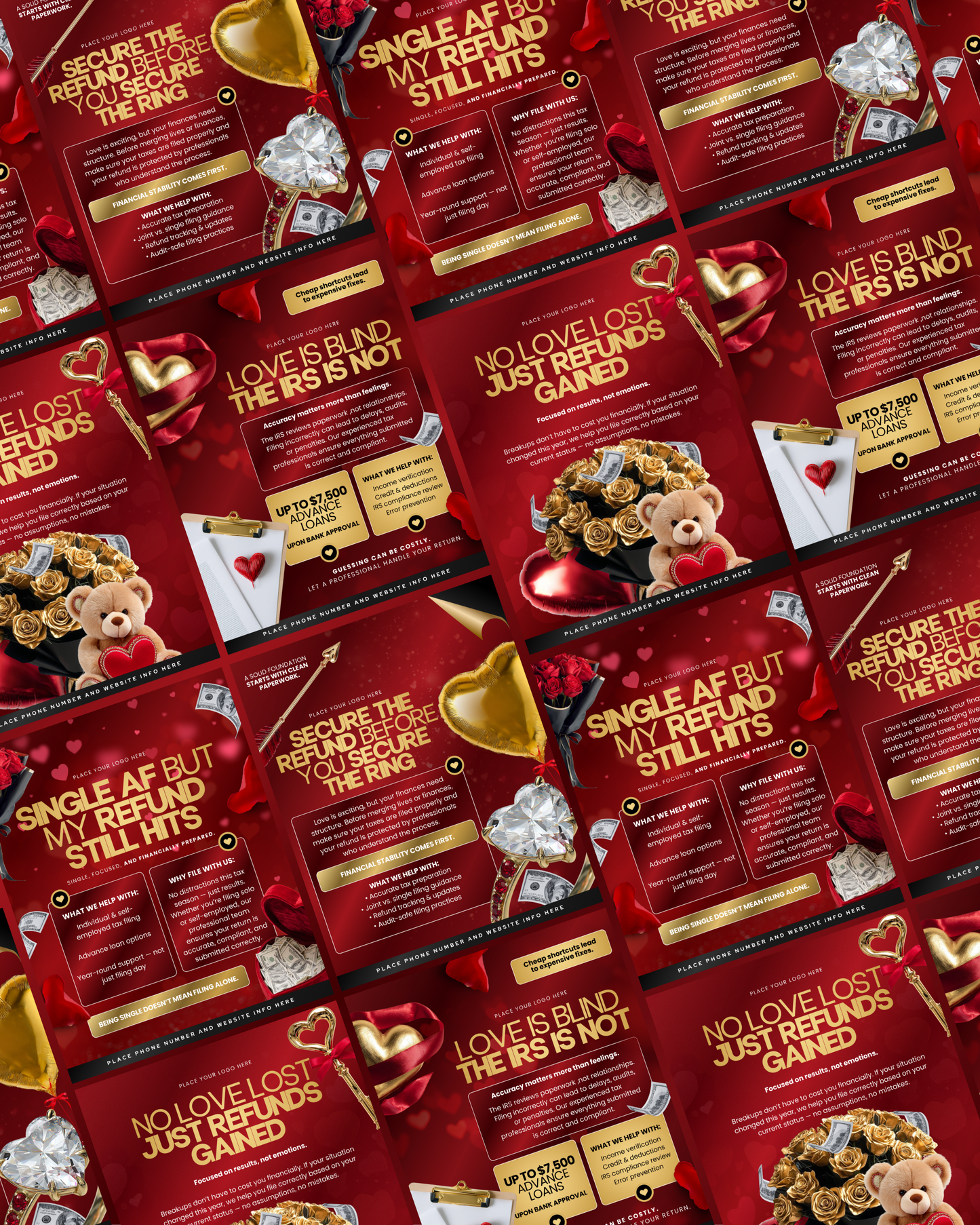TAX PRO VALENTINE FLYER KIT BUNDLE VOLUME 1 TEMPLATE