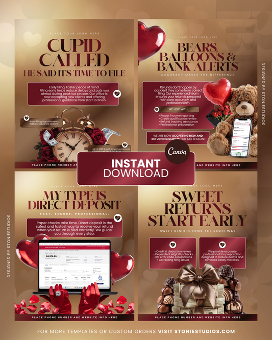 TAX PRO VALENTINE FLYER KIT BUNDLE VOLUME 3 TEMPLATE